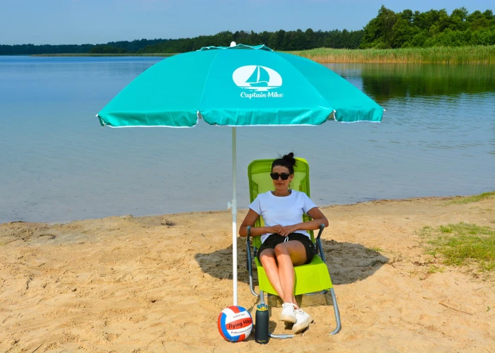 Parasol plażowy z wentylacją i filtrem UPF50+ DUŻY 180 CM Captain Mike