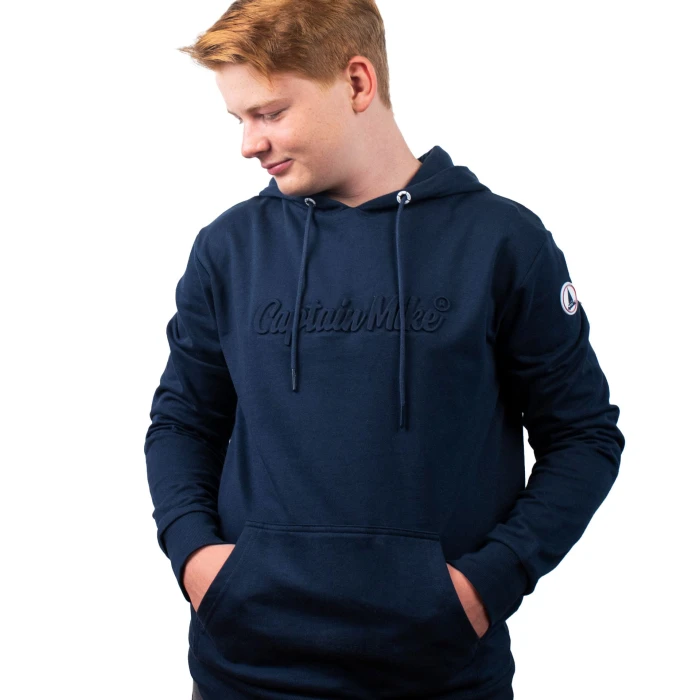 Bluza kangurka z kapturem i kieszeniami, nowa kolekcja, Captain Mike granatowa
