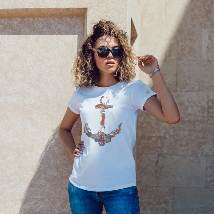 Koszulka damska T-shirt z nadrukiem kotwica Captain Mike®
