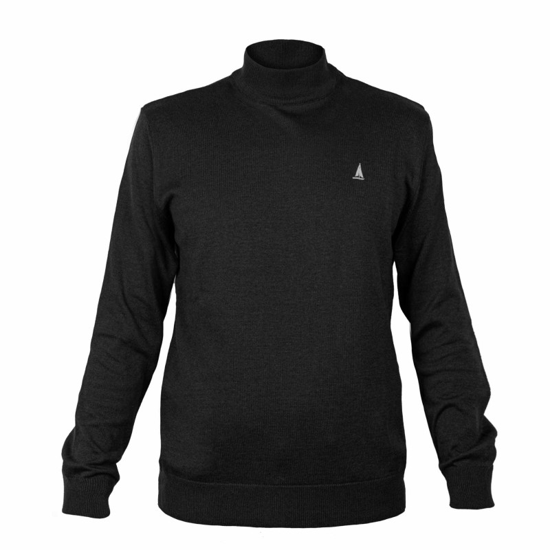 Sweter męski półgolf czarny Captain Mike