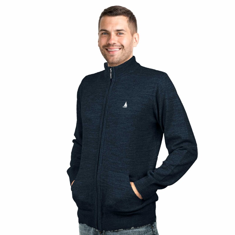 Sweter męski rozpinany czarny Captain Mike