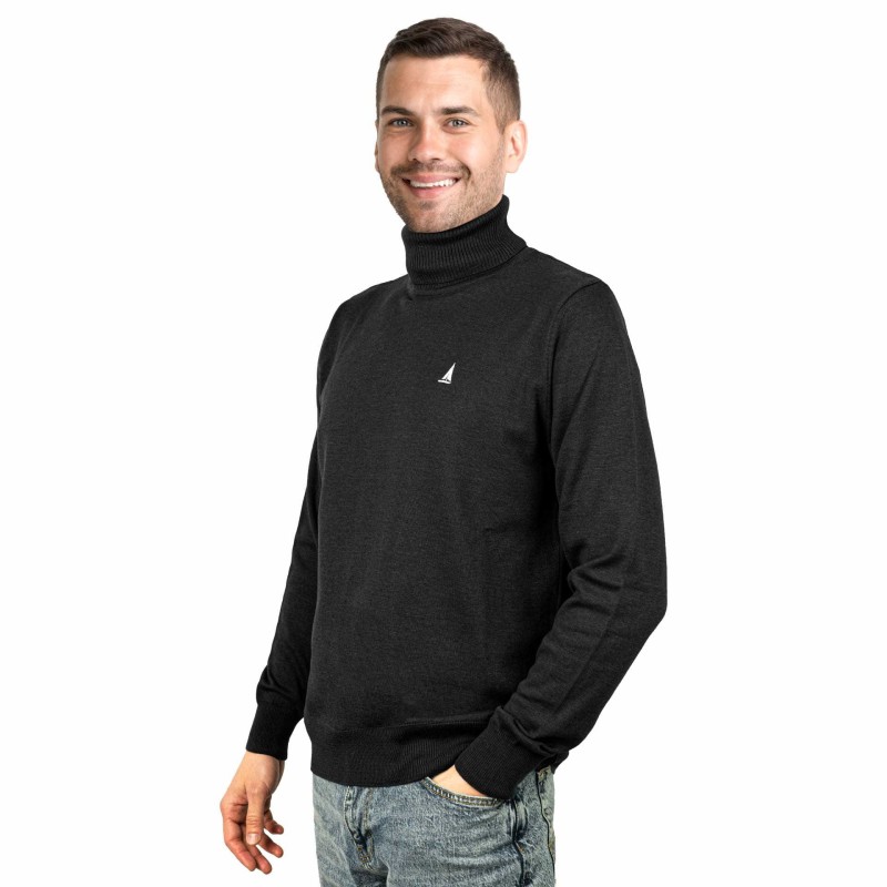 Sweter męski golf czarny Captain Mike