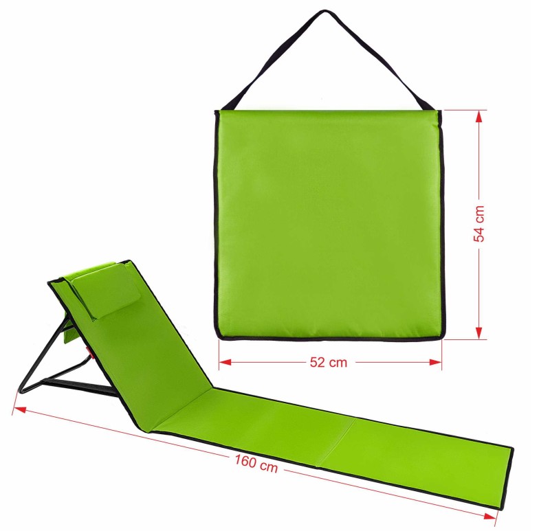 Lekki leżak plażowy, rozkładana mata z regulowanym oparciem Captain Mike
