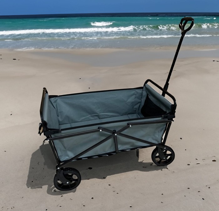 Wózek turystyczny plażowy ogrodowy z rączką 80x48x93 cm Captain Mike