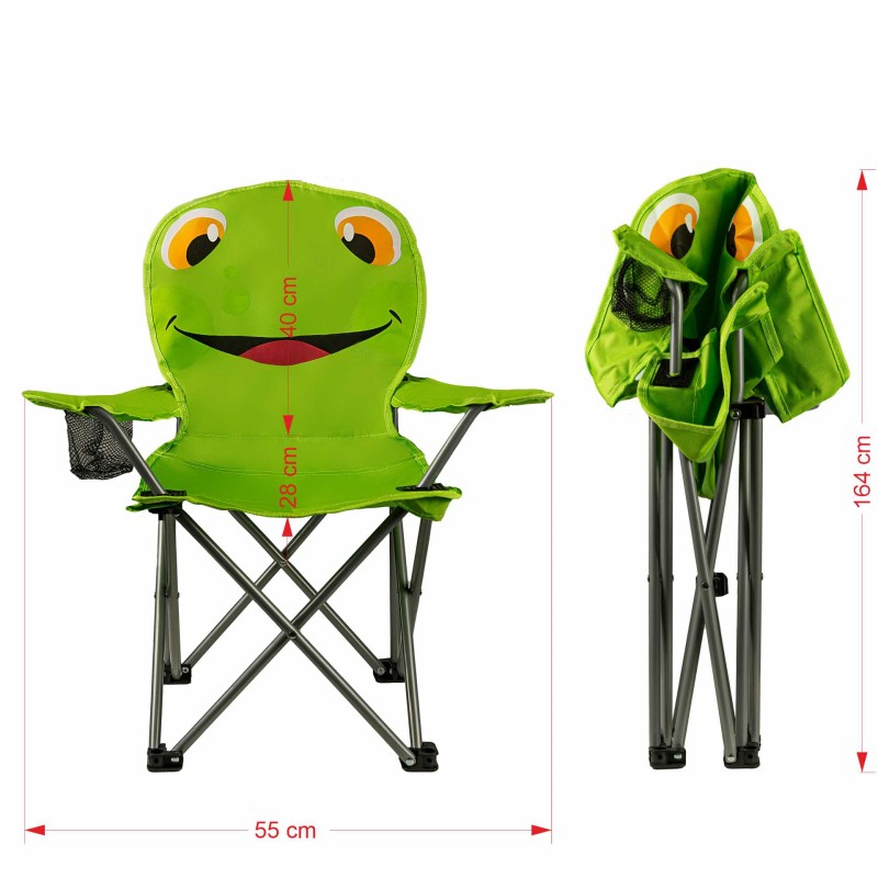 Krzesełko Dziecięce Składane Turystyczne Plażowe Ogrodowe Żaba dla Dziecka Captain Mike