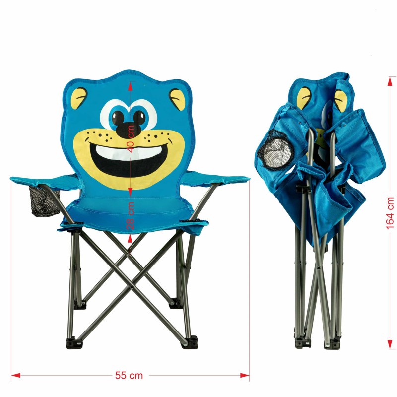 Krzesełko Dziecięce Składane Turystyczne Plażowe Ogrodowe Niedźwiadek dla Dziecka Captain Mike