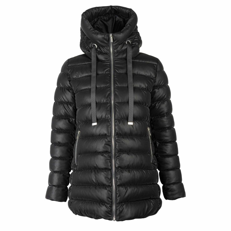 Kurtka damska zimowa puchowa z kapturem LIVIGNO czarna