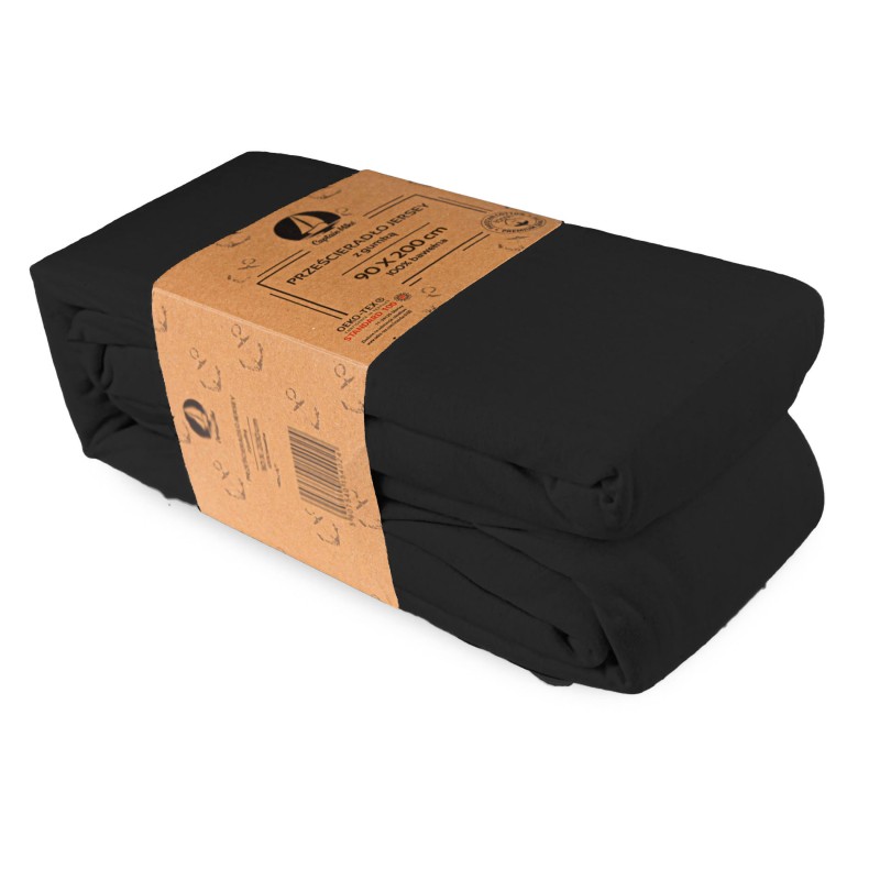 Prześcieradło z gumką Captain Mike 180 x 200 czarne