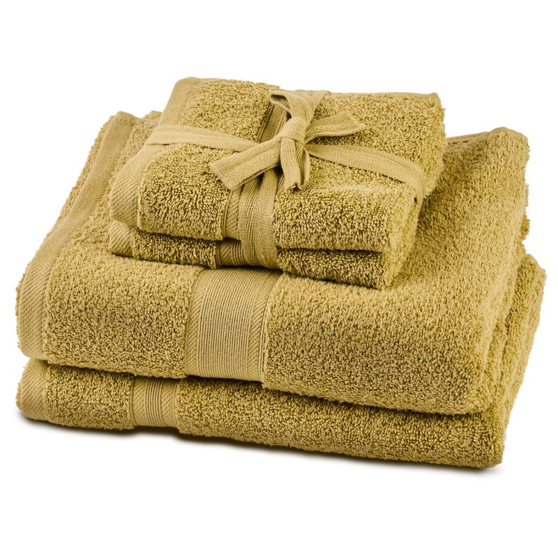 Zestaw 2x ręcznik do twarzy do rąk 30x50cm 100% pakistańska bawełna 600 GSM oliwkowy