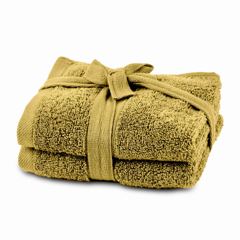 Zestaw 2x ręcznik do twarzy do rąk 30x50cm 100% pakistańska bawełna 600 GSM oliwkowy