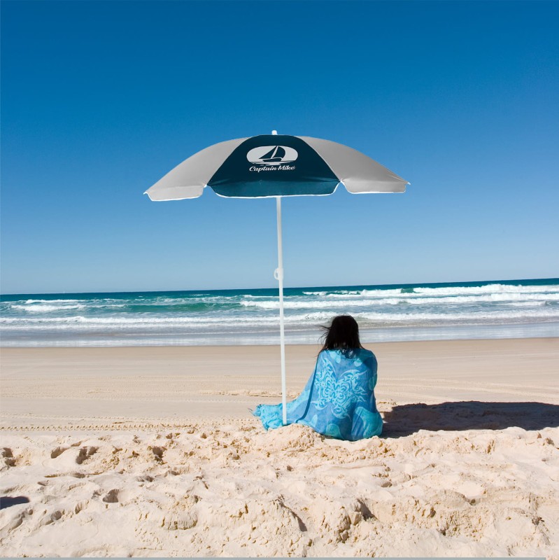 Parasol plażowy łamany z filtrem UPF50+ Captain Mike 160cm