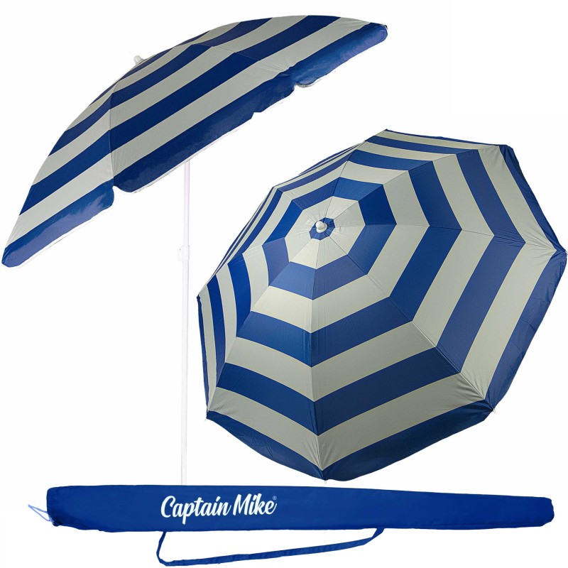 Parasol plażowy łamany z filtrem UPF50+ Captain Mike 160cm