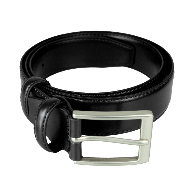Skórzany pasek do spodni, klasyczny, czarny