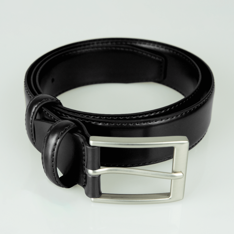 Skórzany pasek do spodni, klasyczny, czarny