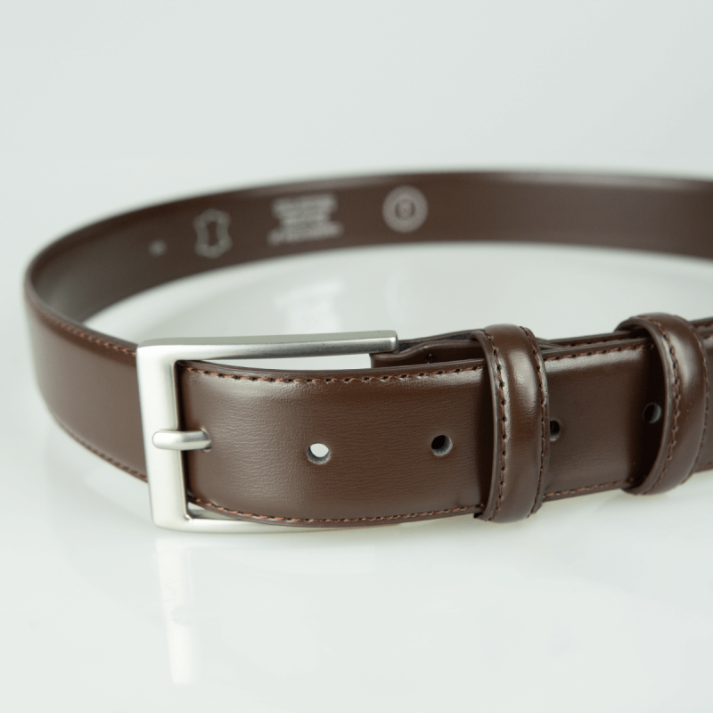 Skórzany pasek do spodni, klasyczny, brązowy