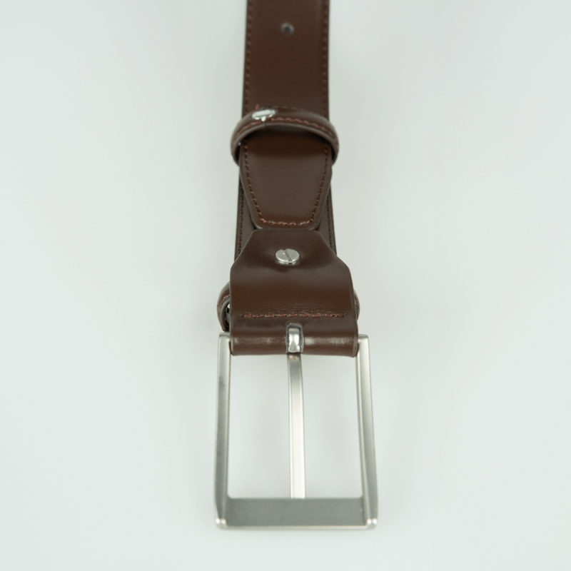 Skórzany pasek do spodni, klasyczny, brązowy