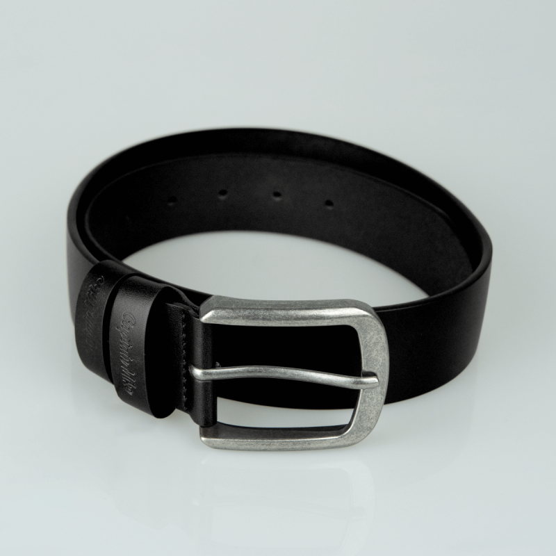 Skórzany pasek do spodni, klasyczny czarny