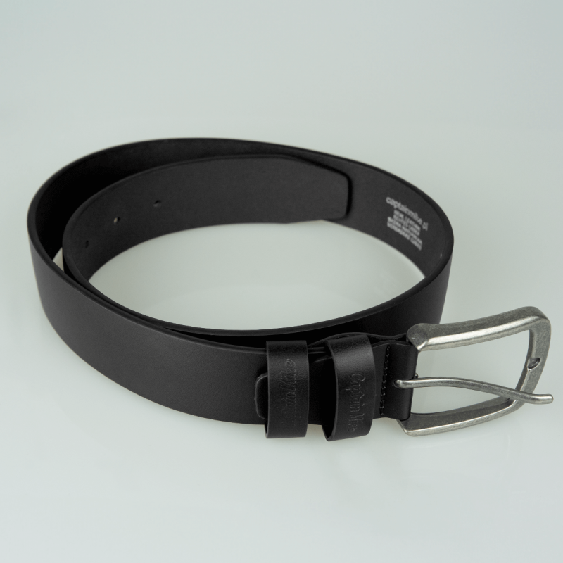 Skórzany pasek do spodni, klasyczny czarny