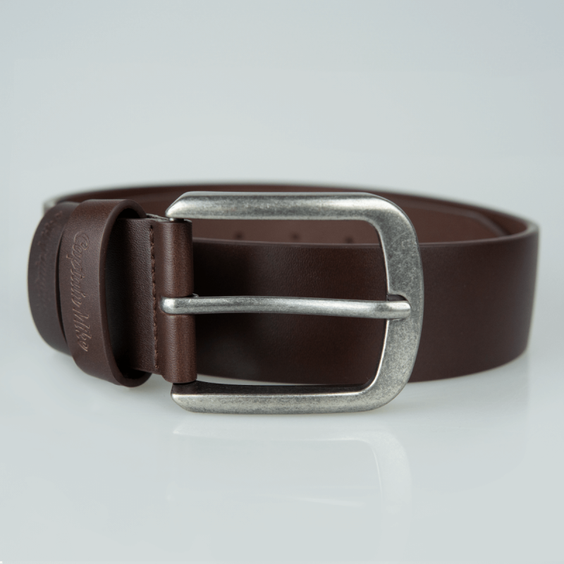 Skórzany pasek do spodni, klasyczny brązowy
