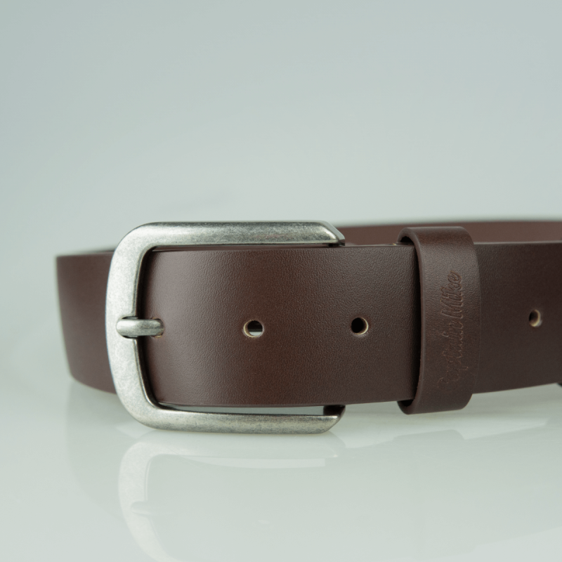 Skórzany pasek do spodni, klasyczny brązowy