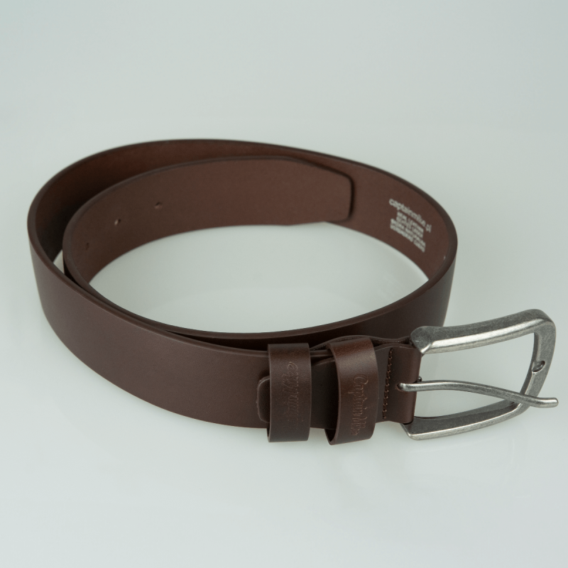 Skórzany pasek do spodni, klasyczny brązowy