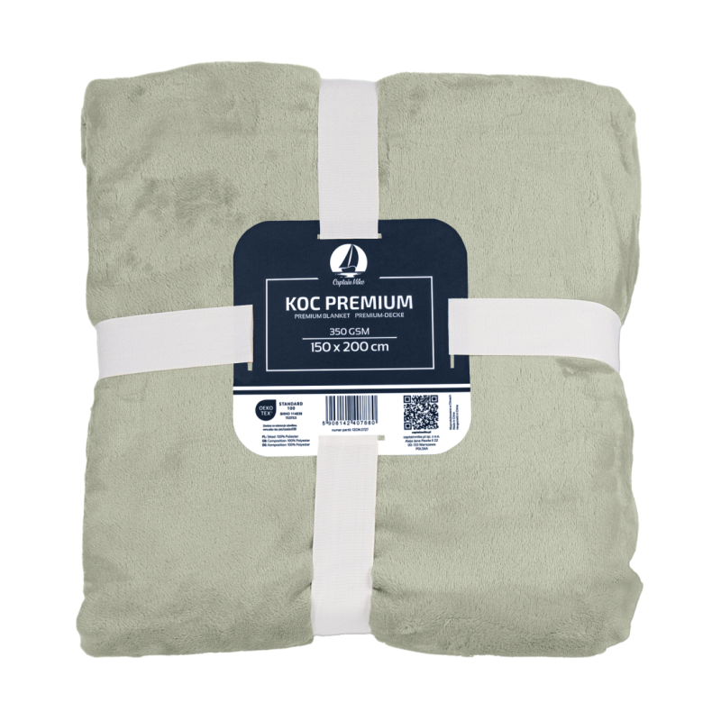 Koc polarowy 150x200 oliwkowy, ciepły, miękki DLA ALERGIKÓW