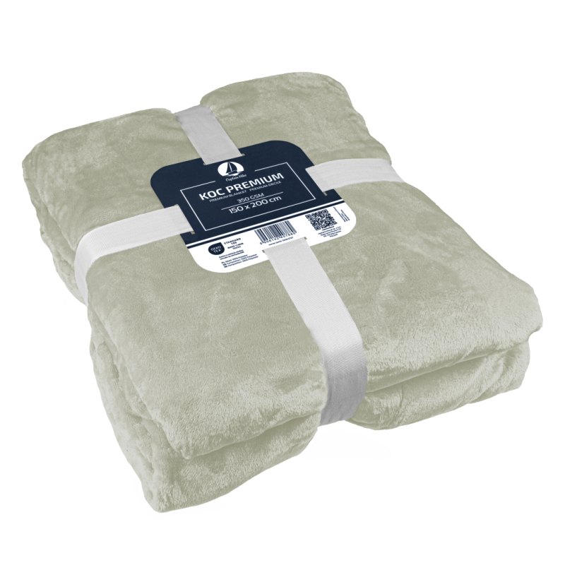 Koc polarowy 150x200 oliwkowy, ciepły, miękki DLA ALERGIKÓW