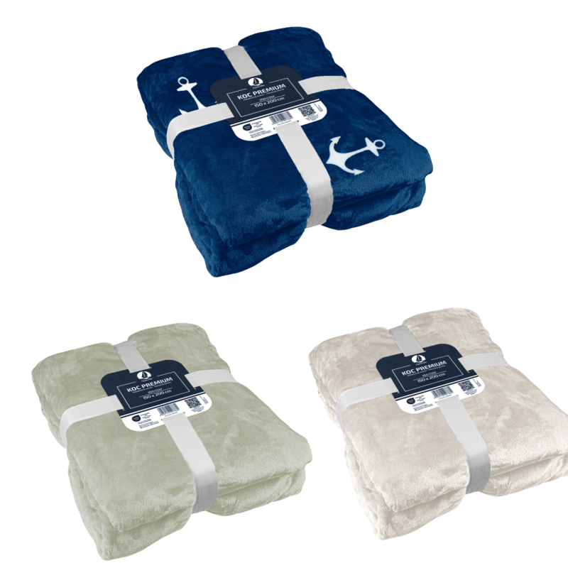 Koc polarowy 150x200 oliwkowy, ciepły, miękki DLA ALERGIKÓW