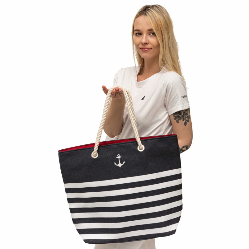 Torba plażowa Captain Mike marynarska żeglarska duża w paski L
