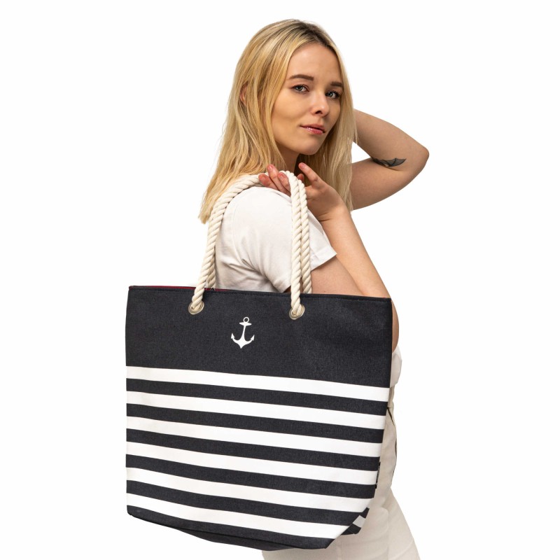Torba plażowa Captain Mike marynarska żeglarska duża w paski L
