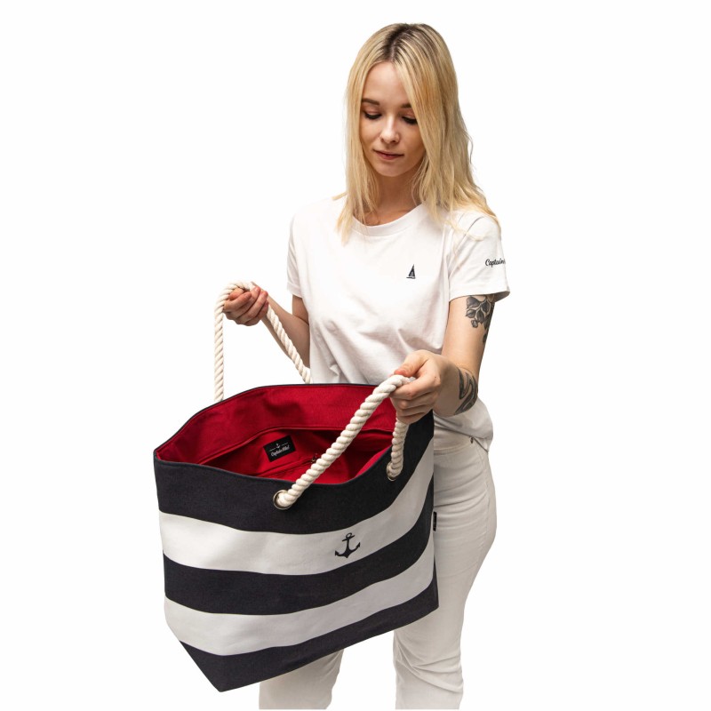 Torba plażowa Captain Mike marynarska żeglarska duża w pasy XL