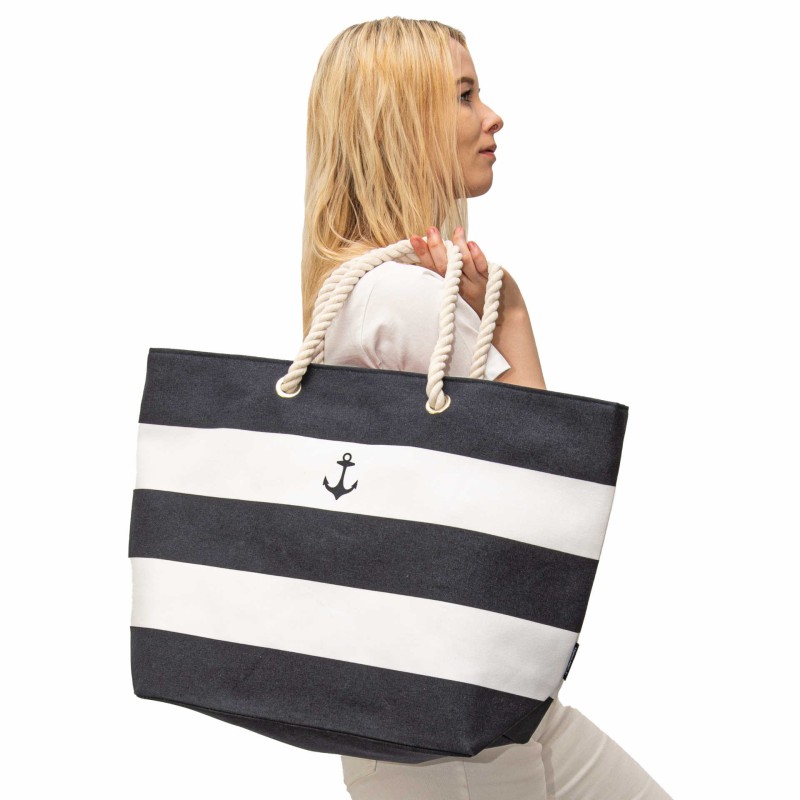 Torba plażowa Captain Mike marynarska żeglarska duża w pasy XL