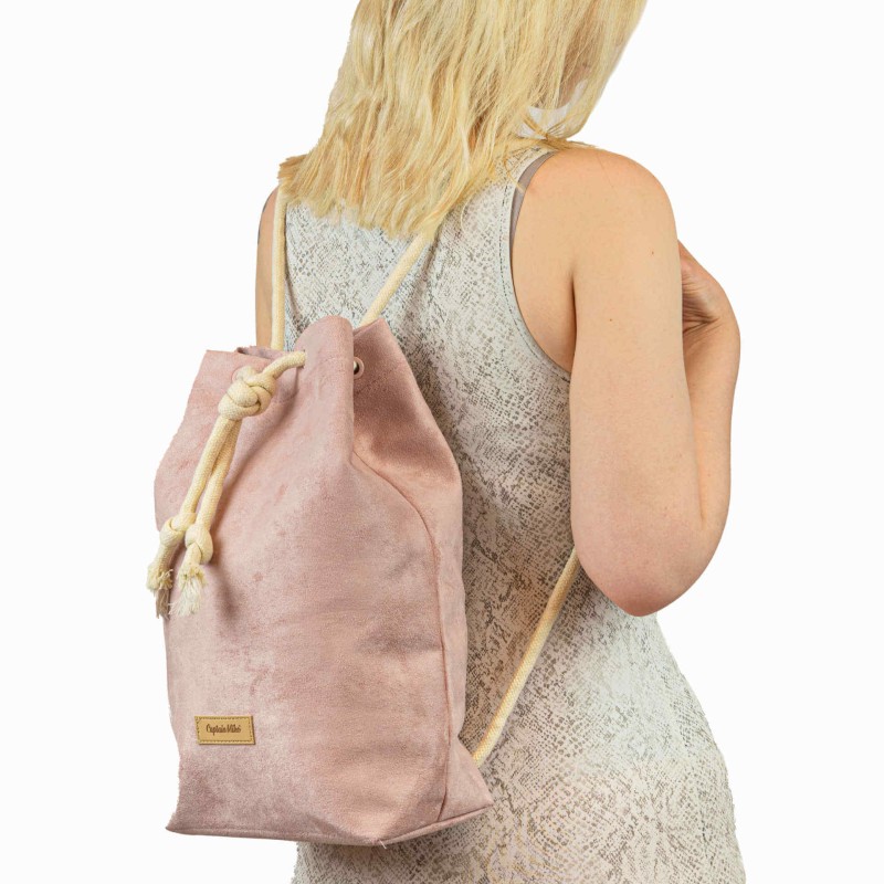 Plecak damski worek elegancki miejski różowy  Captain Mike