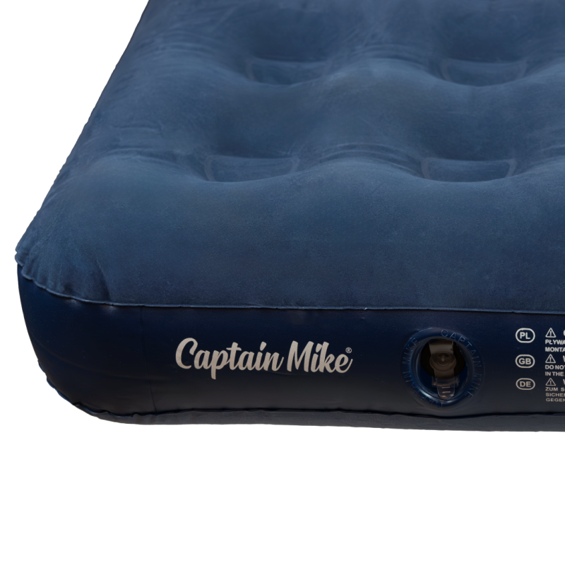 Wygodny materac dmuchany mocny do spania flokowany jednoosobowy Captain Mike
