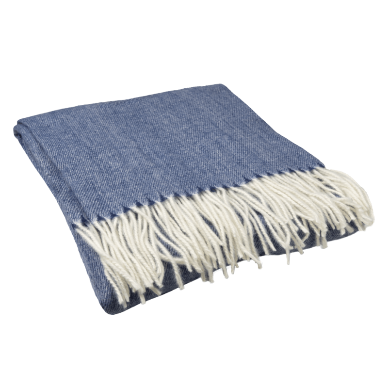 Koc z Frędzlami Miękki i Stylowy, Idealny na Chłodne Wieczory Granatowy 150x200 cm Captain Mike