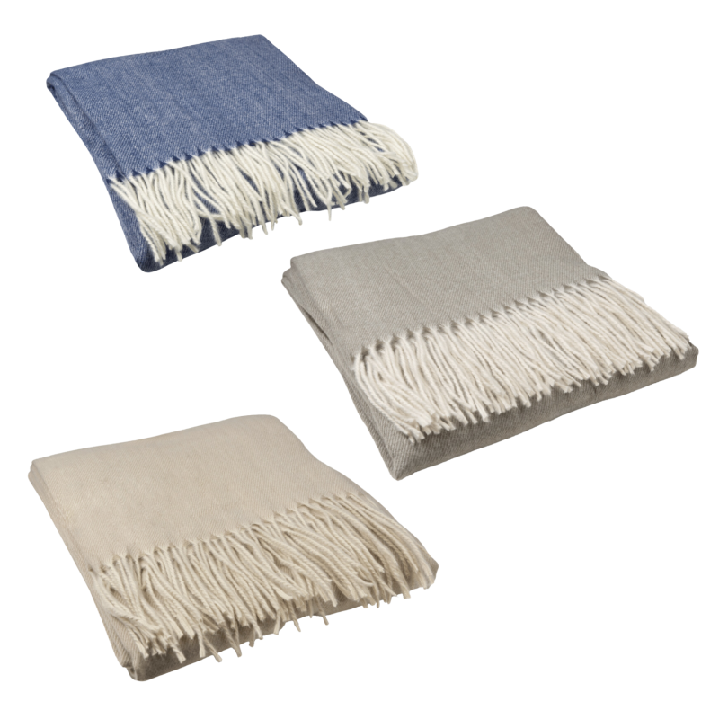 Koc z Frędzlami Miękki i Stylowy, Idealny na Chłodne Wieczory Granatowy 150x200 cm Captain Mike