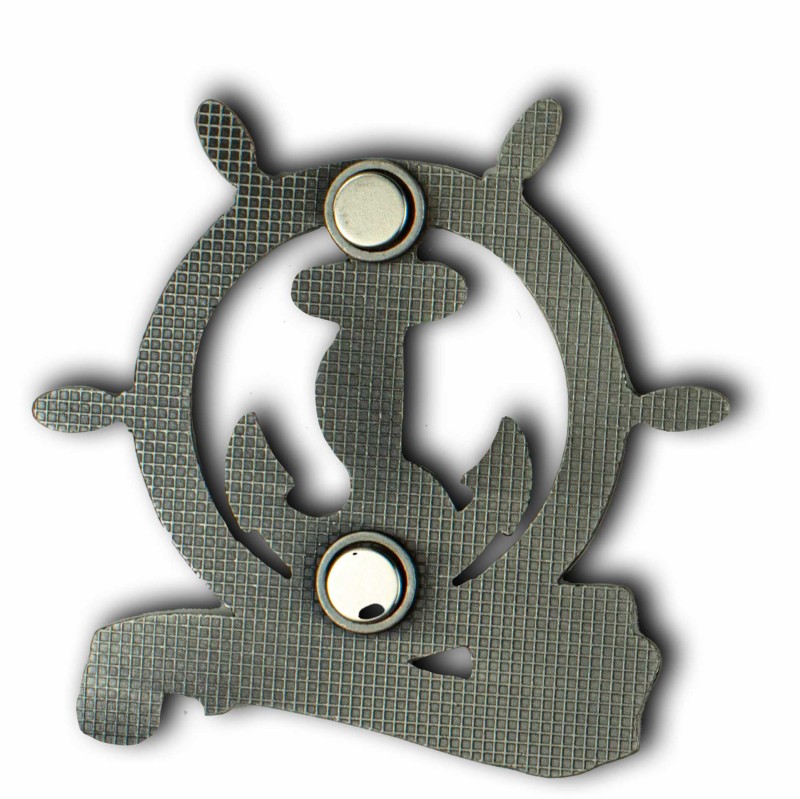 Magnes metalowy koło sterowe pamiątka Bałtyk Captain Mike