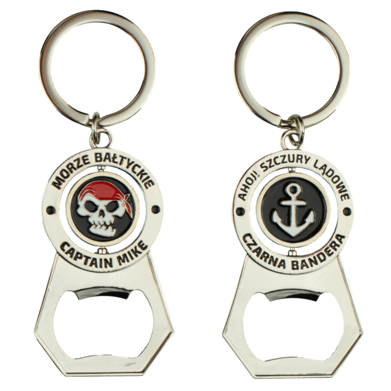 Marynistyczny brelok do kluczy otwieracz do piwa zawieszka Pirat Captain Mike