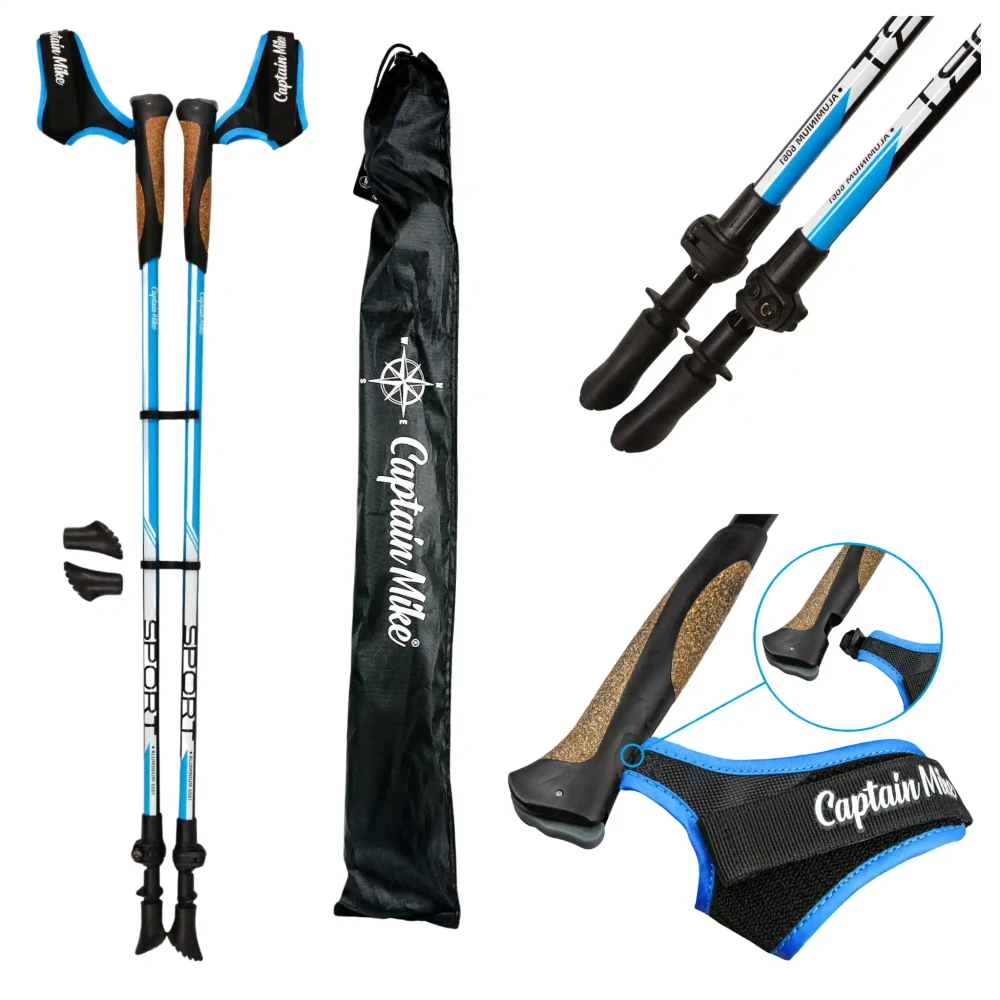 Lekkie kijki do chodzenia, NORDIC WALKING regulacja, aluminium lotnicze ZESTAW