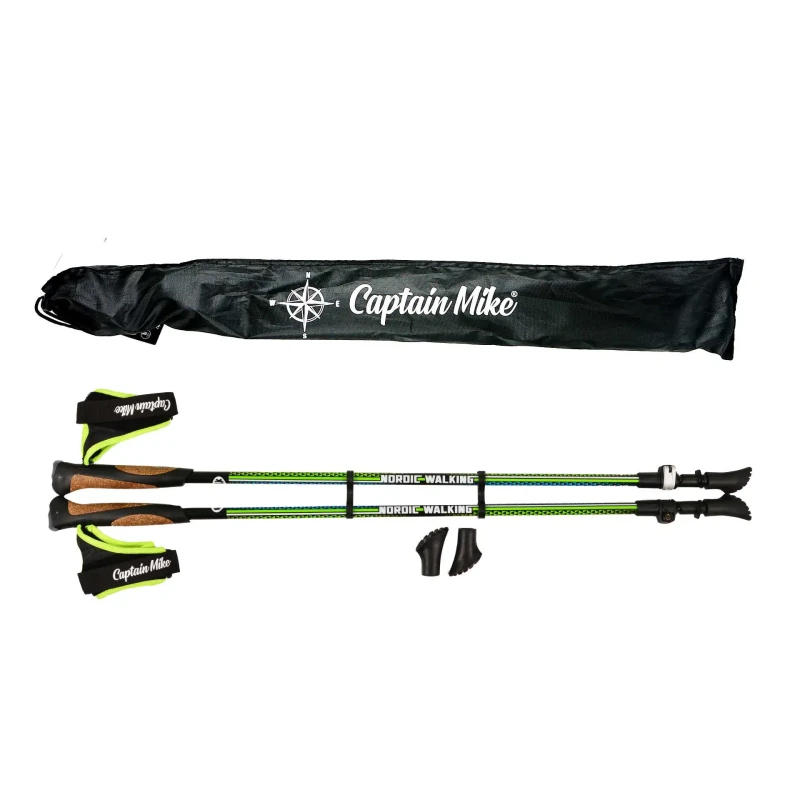Kijki do chodzenia 50% karbon NORDIC WALKING Regulacja ZESTAW Captain Mike