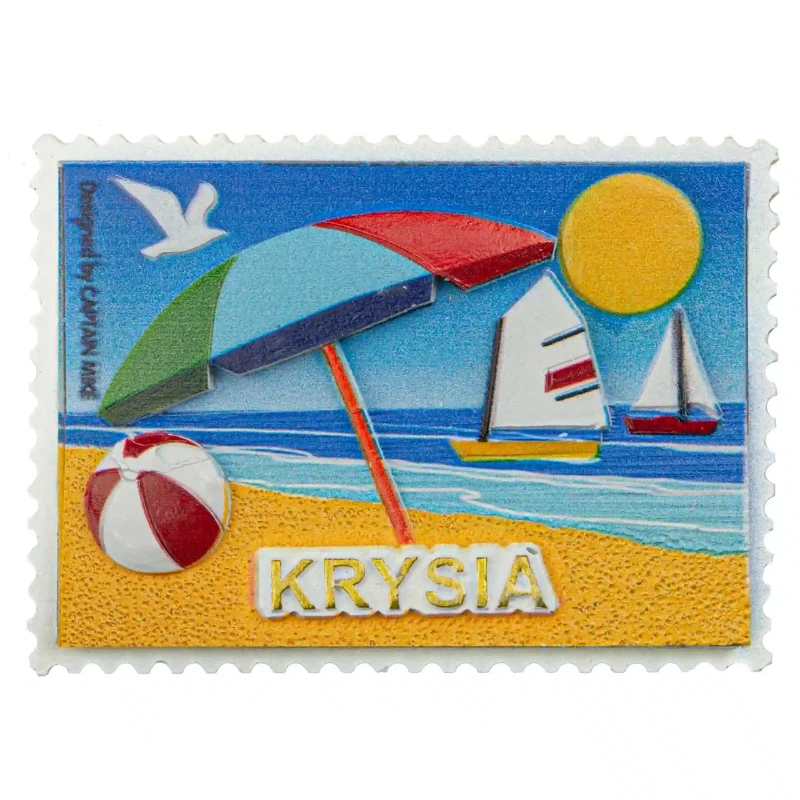 Magnes Imienny w Kształcie Znaczka Pocztowego z Motywem Morskim KRYSIA