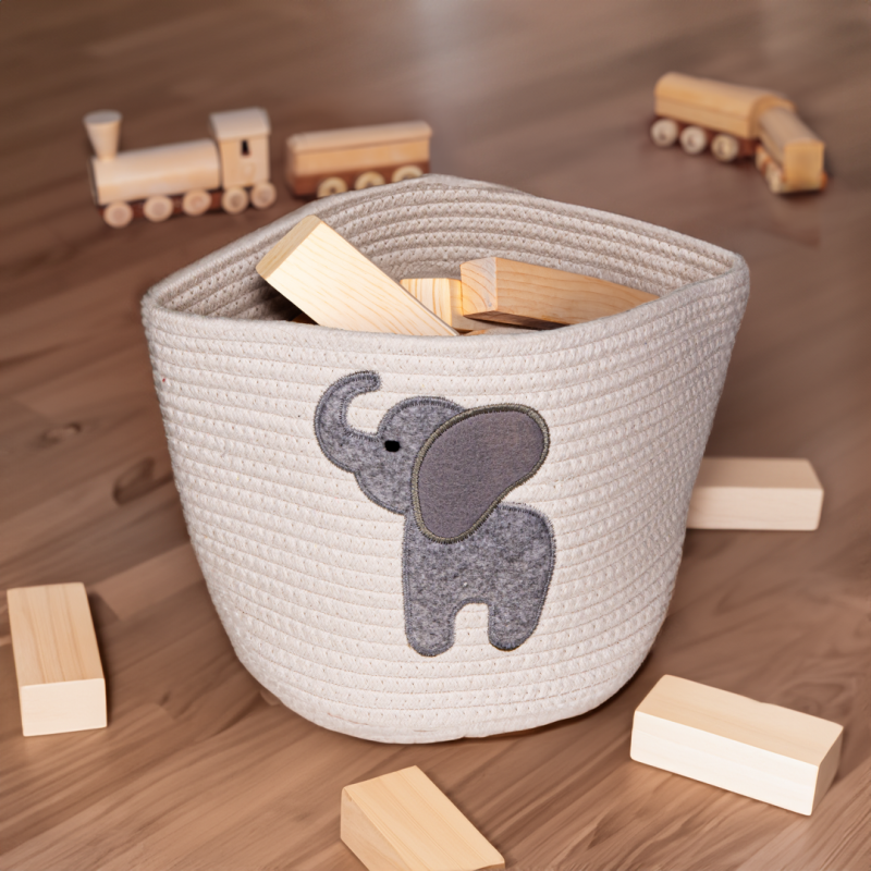 Organizer kosz składany do przechowywania zabawek ze słoniem Captain Mike