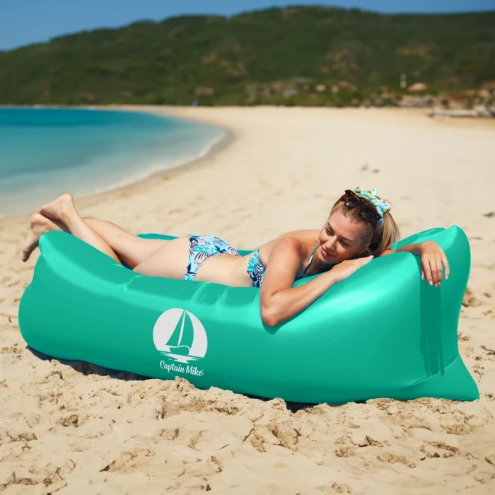 WYTRZYMAŁY Materac DMUCHANY Lazy Bag Leżak NA PLAŻĘ AIR SOFA 240x70 Captain Mike