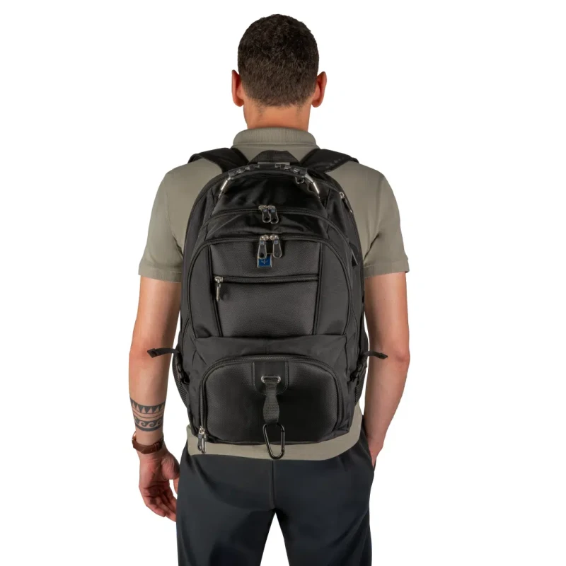 Plecak turystyczny 46x35x19 do samolotu 40L podróżny bagaż podręczny czarny LARCH