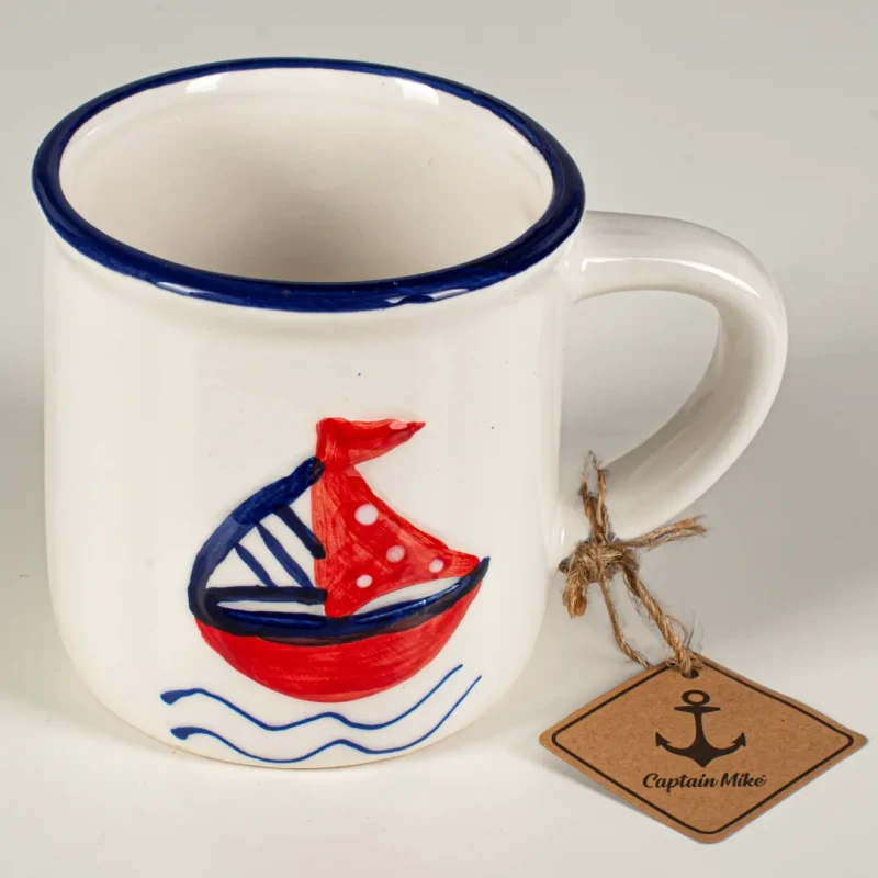 Kubek ceramiczny z motywem żaglówki Captain Mike 300ml