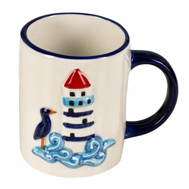 Kubek ceramiczny z motywem latarni morskiej i mewy Captain Mike 290ml