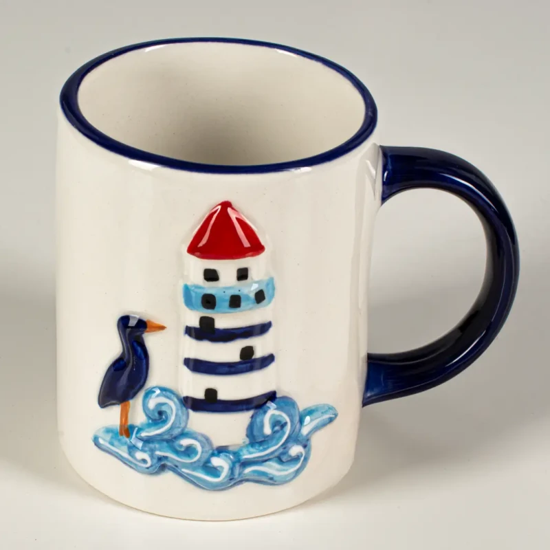 Kubek ceramiczny z motywem latarni morskiej i mewy Captain Mike 290ml