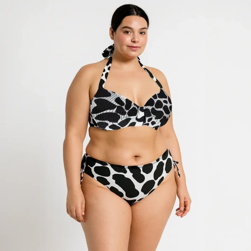 GÓRA od stroju kąpielowego TOP PLUS SIZE czarno biały Captain Mike