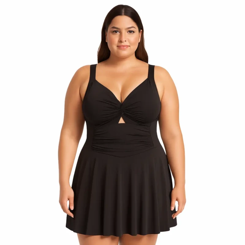 GÓRA od stroju kąpielowego PLUS SIZE TANKINI czarny Captain Mike
