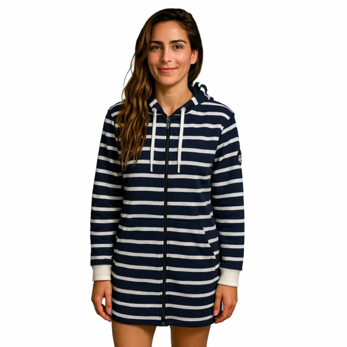 Bluza tunika rozpinana marynistyczna granatowa w białe paski Captain Mike